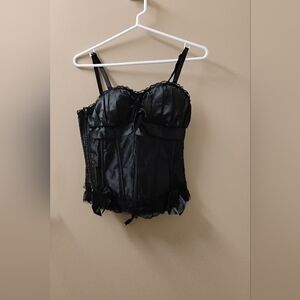 Alivila.Y Women's Button Detail Side Zip Lace Up Back Corset Top Sz M
